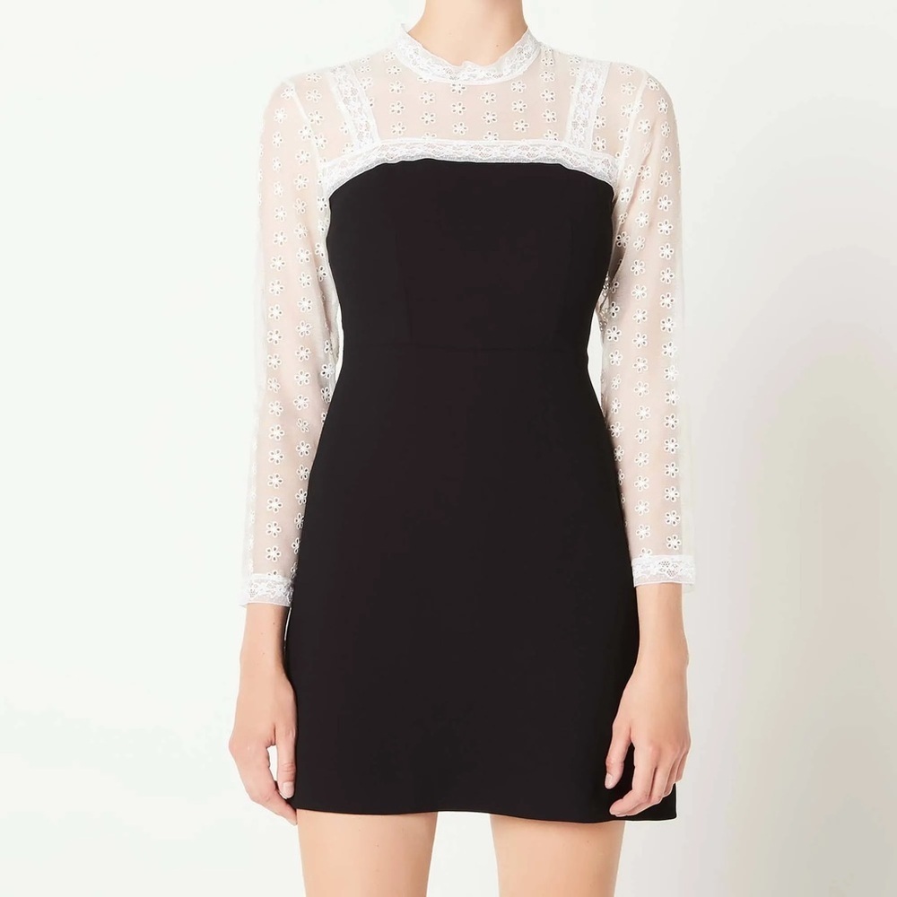 Sandro Black and White Mini Dress